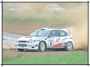 Didier driving John's WRC Corolla at Vaucluse