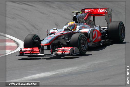 Lewis Hamilton in the lead at F1 Montreal 2010